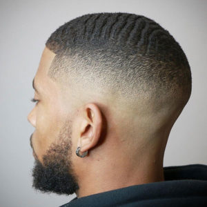 illustration d'un homme noir présentant une coiffure appelé 180 waves